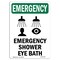 Signmission Safety Sign, OSHA EMERGENCY, 5" Height, Shower Eye Bath, Portrait OS-EM-D-35-V-10467 - alternate 1